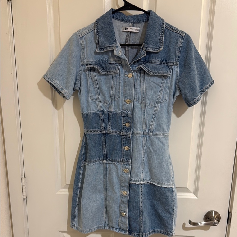 Patchwork Denim Dress - image 1